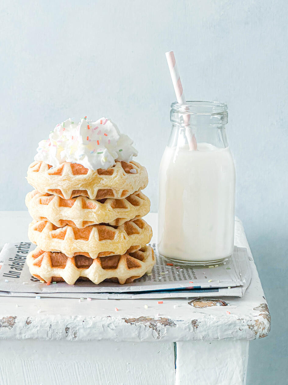 Photo de gaufres à la chantilly