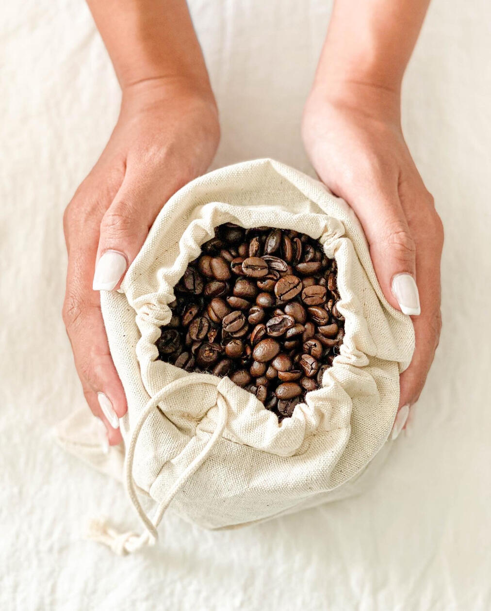 Photo d&#39;un sac de graines de caféf